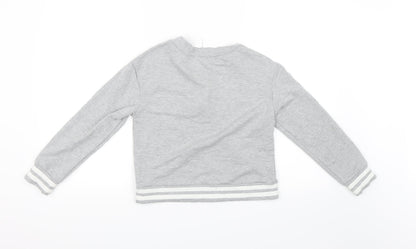 Preworn Girls Grey   Pullover Sweatshirt Size 10 Years