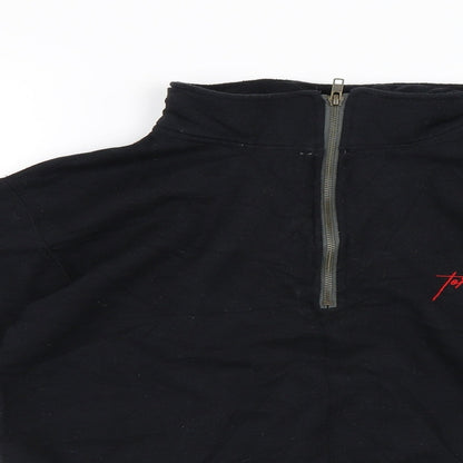 Mens UK Size XS New Look Black Henley Sweatshirt