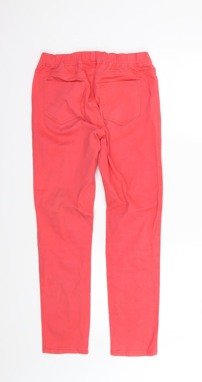 George Womens Red  Denim Jegging Jeans Size 10 L27 in - Short leg