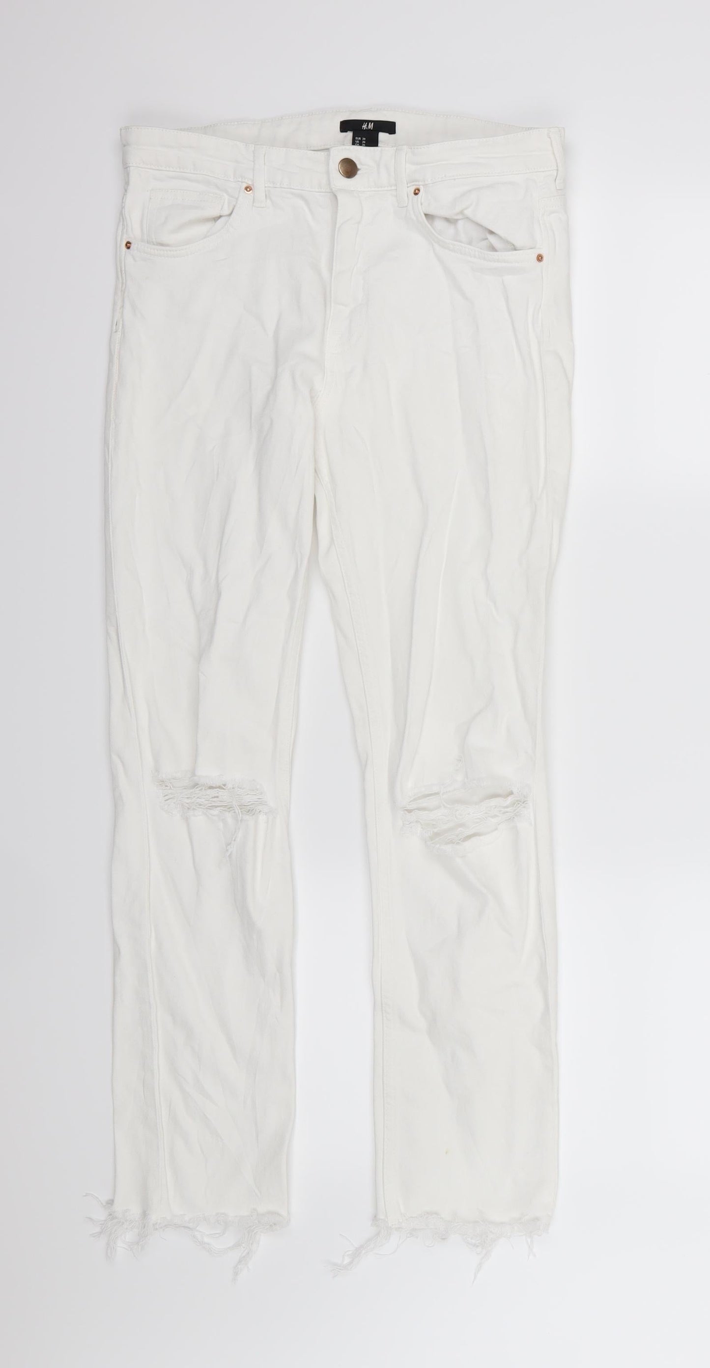 H&M Mens White  Denim Skinny Jeans Size 29 L28 in