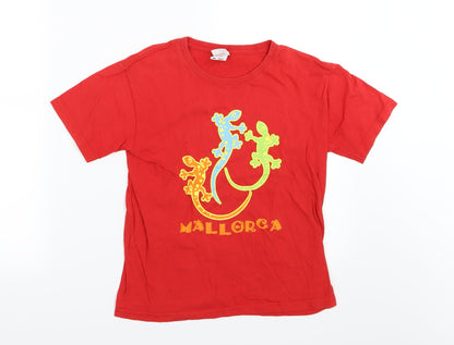 Fruit of the Loom Boys Red  Jersey Basic T-Shirt Size 9-10 Years  - Mallorca