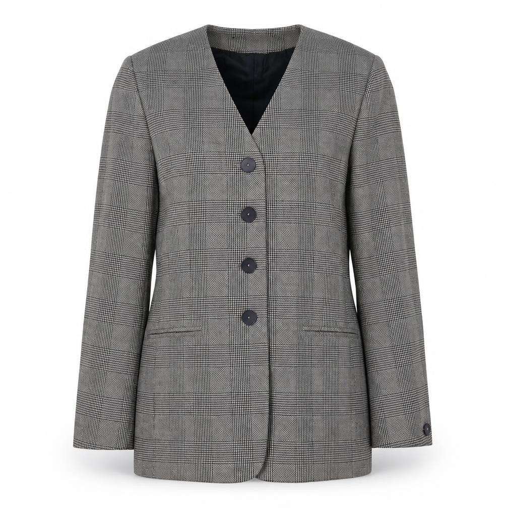 Debenhams & Freebody Womens Grey Houndstooth  Jacket Suit Jacket Size 12