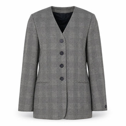 Debenhams & Freebody Womens Grey Houndstooth  Jacket Suit Jacket Size 12