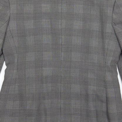 Debenham & Freebody Womens Grey Houndstooth  Jacket Suit Jacket Size 12