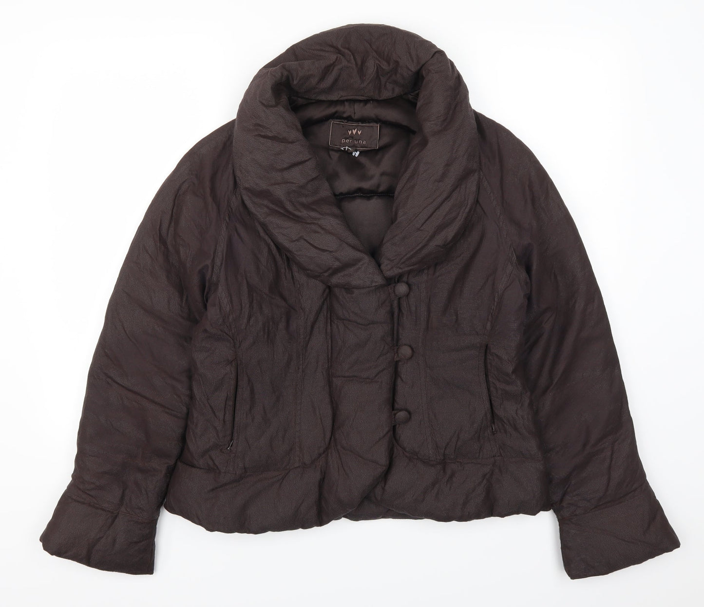 Womens UK Size M Per Una Brown Overcoat