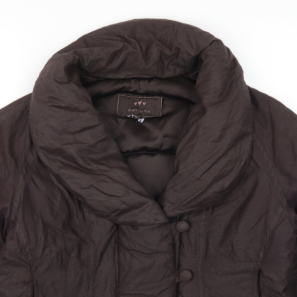Womens UK Size M Per Una Brown Overcoat