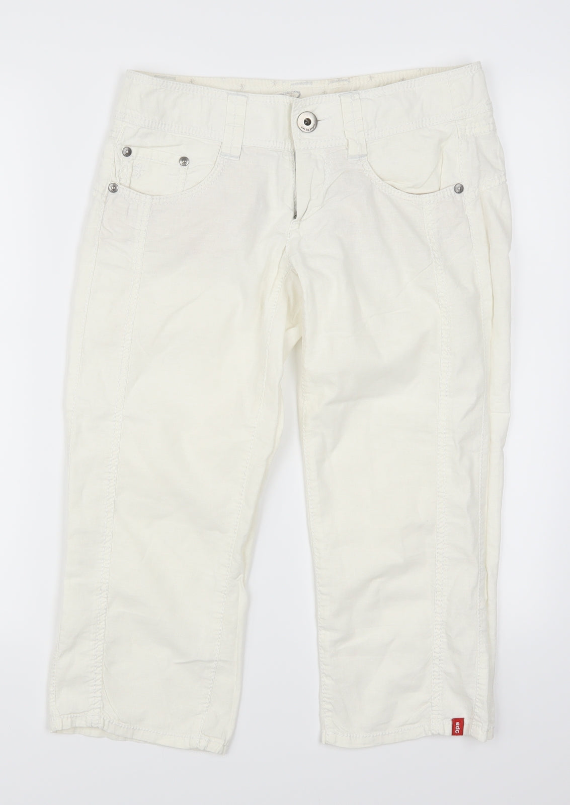 Womens UK Size 32 in Esprit Regular Fit Cropped White Trousers