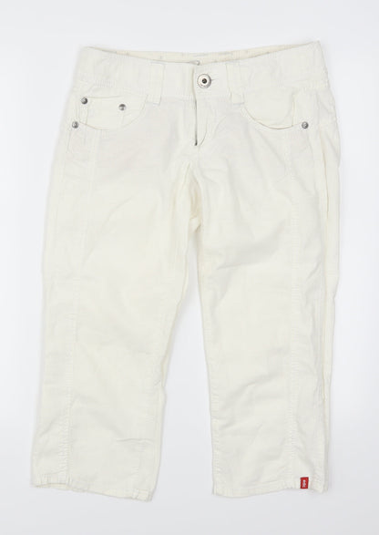 Womens UK Size 32 in Esprit Regular Fit Cropped White Trousers