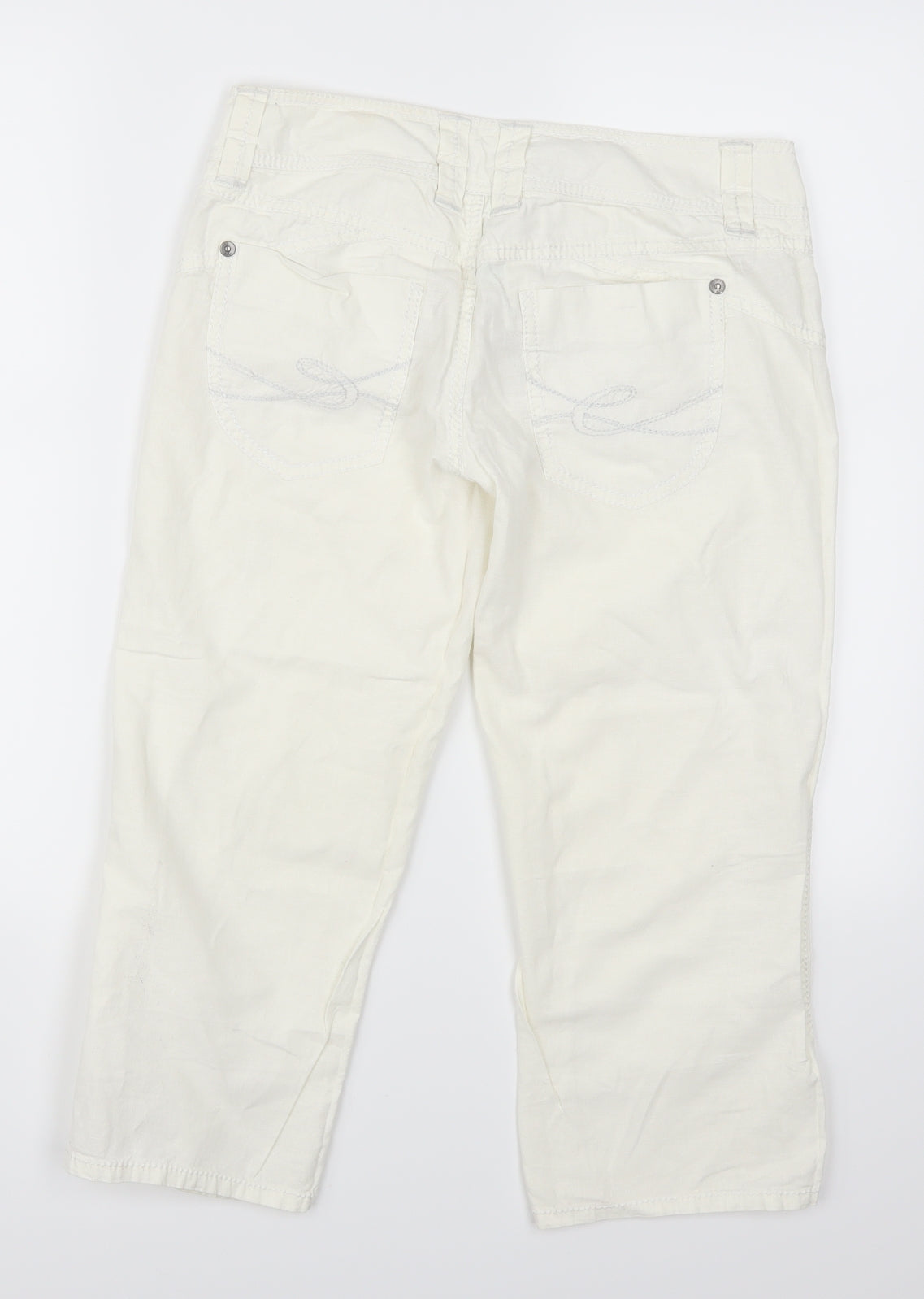 Womens UK Size 32 in Esprit Regular Fit Cropped White Trousers