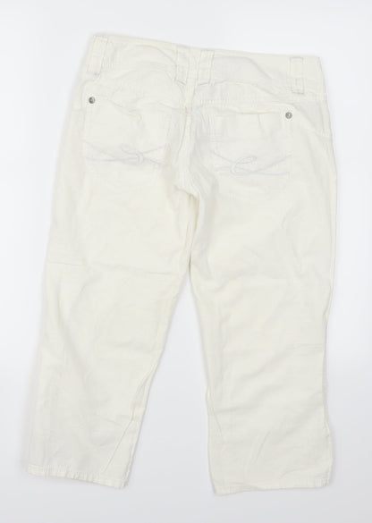 Womens UK Size 32 in Esprit Regular Fit Cropped White Trousers
