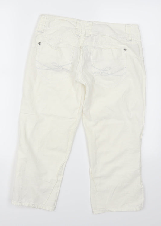 Womens UK Size 32 in Esprit Regular Fit Cropped White Trousers