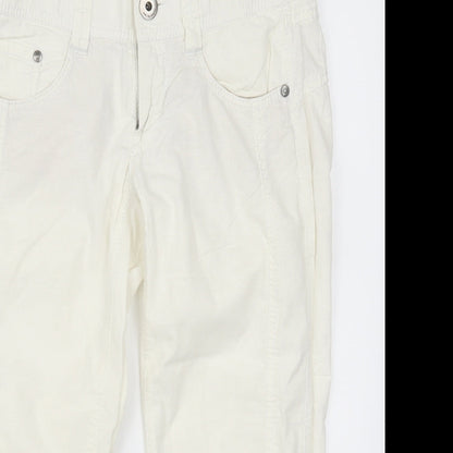 Womens UK Size 32 in Esprit Regular Fit Cropped White Trousers