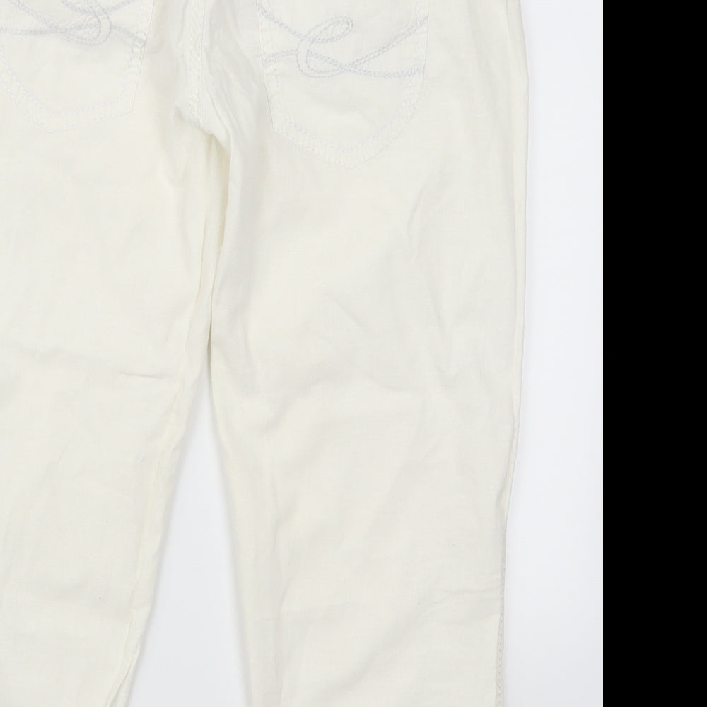 Womens UK Size 32 in Esprit Regular Fit Cropped White Trousers