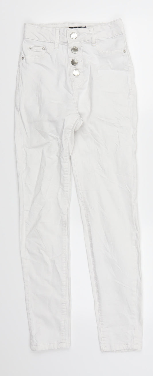 Bershka Womens White  Denim Cropped Jeans Size 6 L25 in