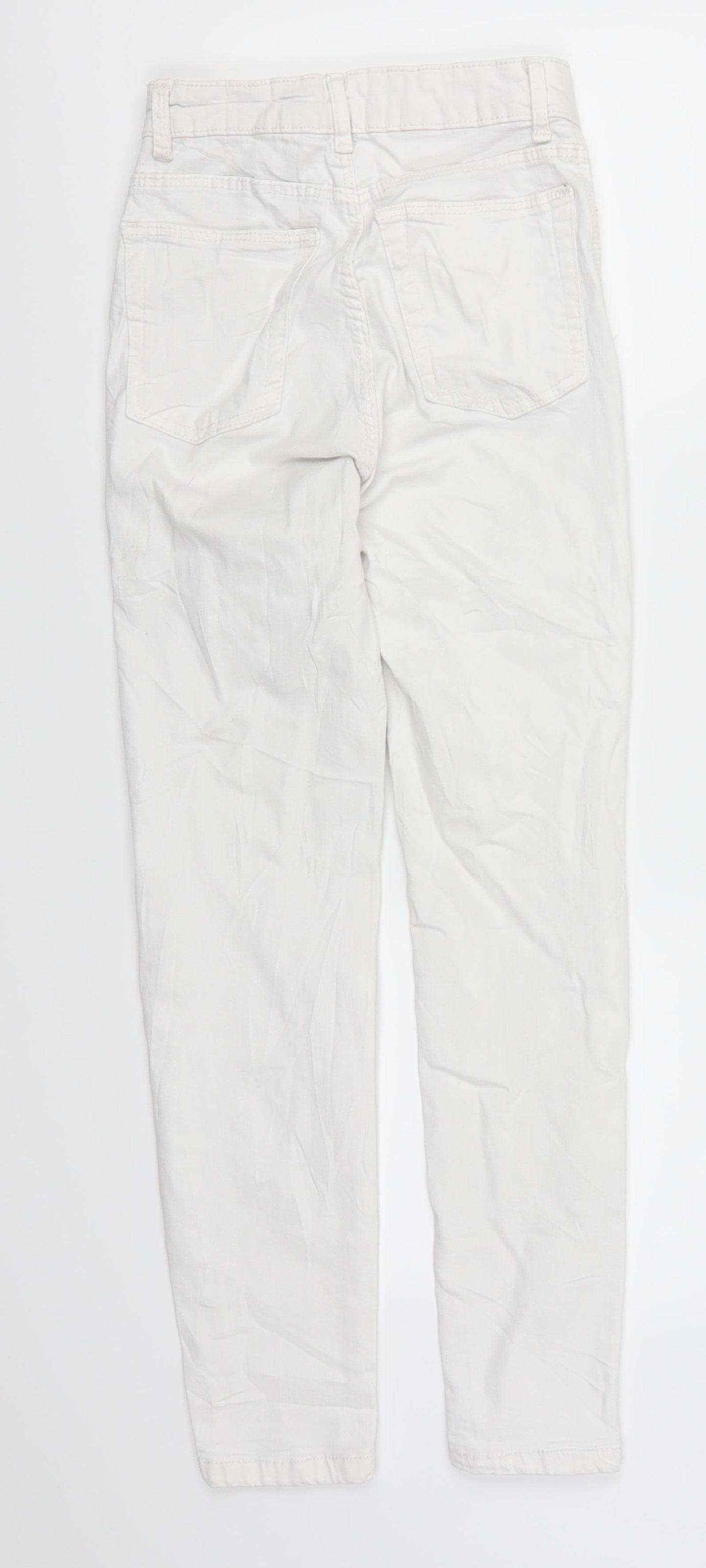 Bershka Womens White  Denim Cropped Jeans Size 6 L25 in