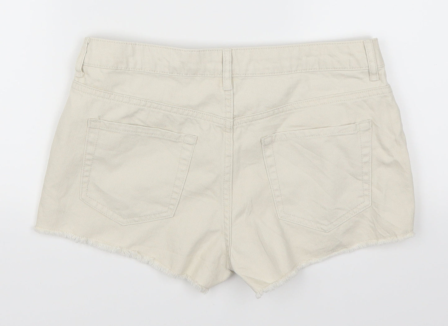 FOREVER 21 Womens Beige  Denim Hot Pants Shorts Size 28 in
