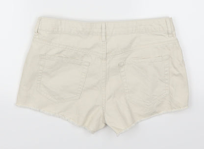 FOREVER 21 Womens Beige  Denim Hot Pants Shorts Size 28 in