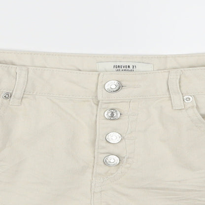 FOREVER 21 Womens Beige  Denim Hot Pants Shorts Size 28 in
