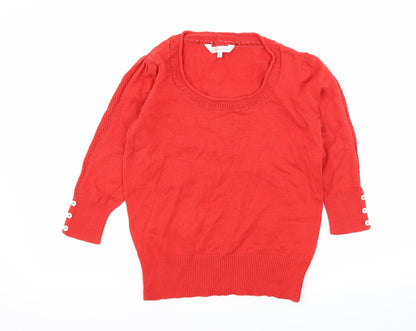 Womens UK Size 12 RJR.John Rocha Red Basic T-Shirt