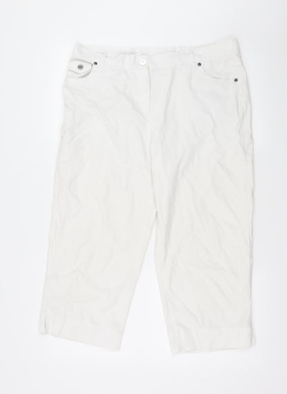 Epilogue Womens White   Cropped Trousers Size 16 L21 in