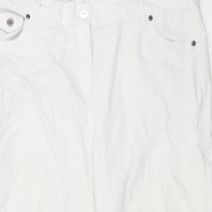 Epilogue Womens White   Cropped Trousers Size 16 L21 in