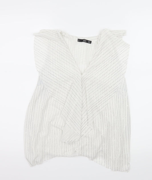 Womens UK Size M Mango White Basic Blouse