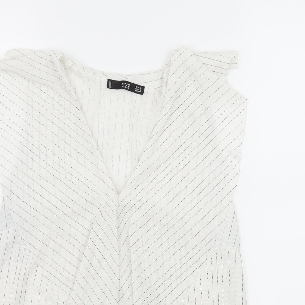Womens UK Size M Mango White Basic Blouse