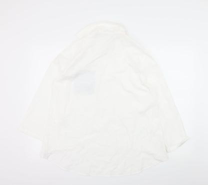 SheIn Womens White Animal Print  Basic Blouse Size M  - Leopard Print Pocket