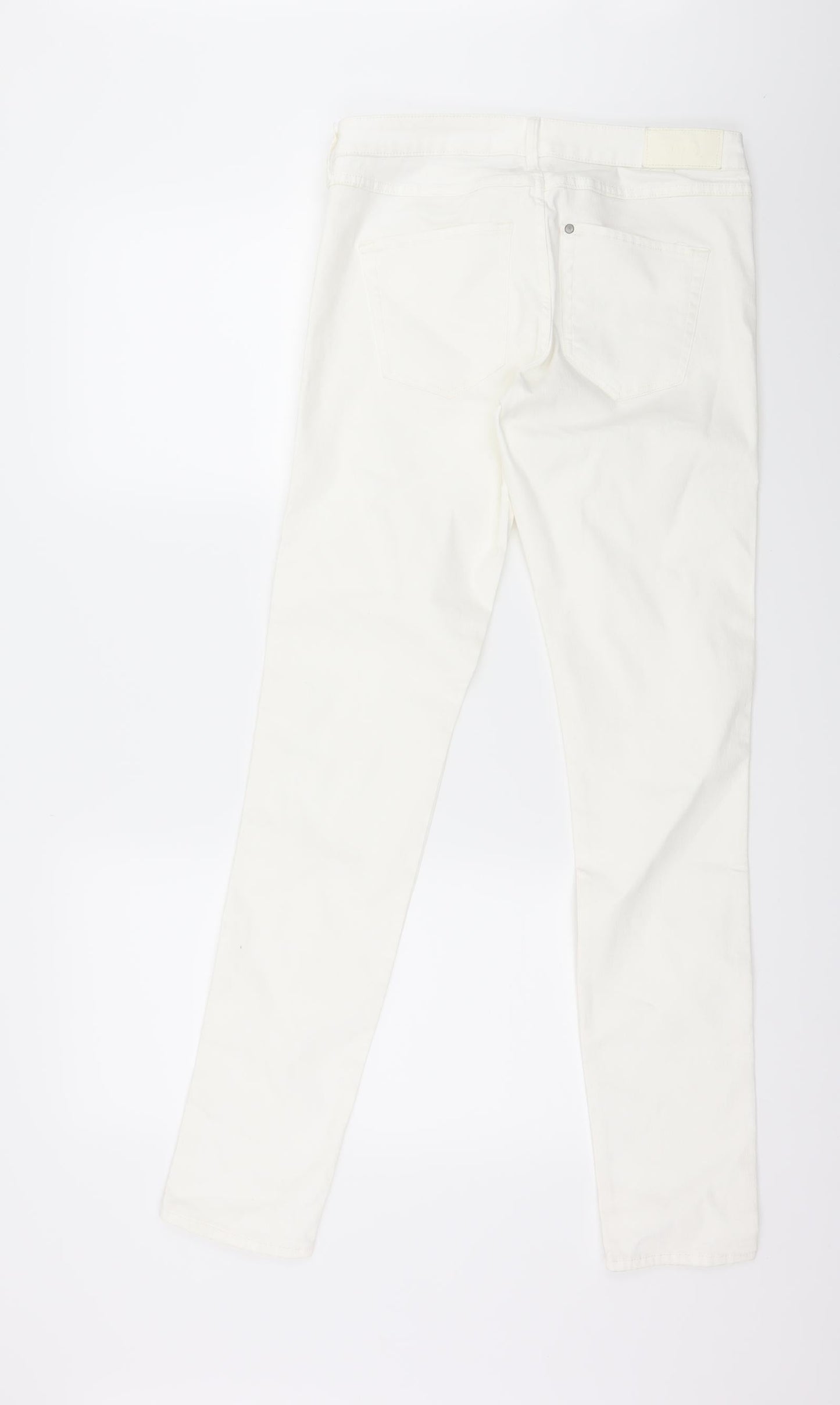 Womens UK Size 29 in H&M Regular Fit Skinny White Jeans