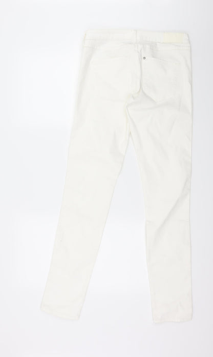 Womens UK Size 29 in H&M Regular Fit Skinny White Jeans
