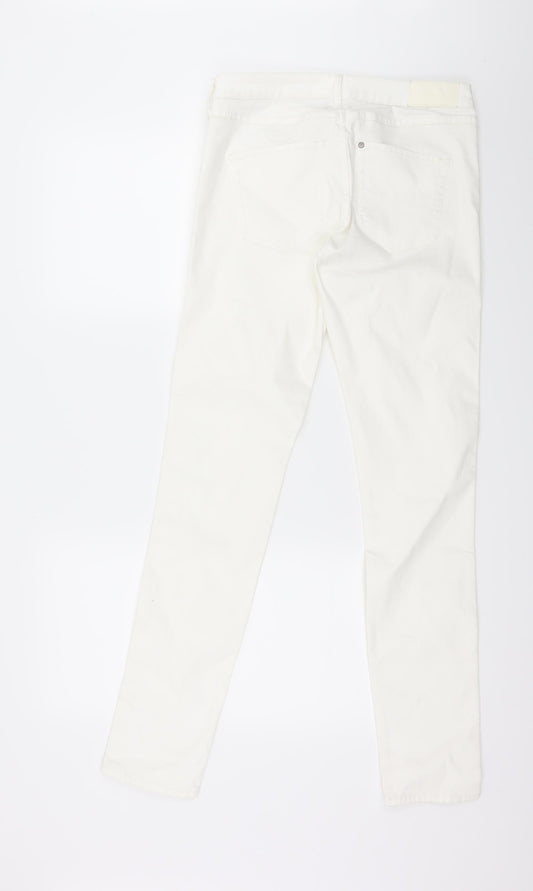 Womens UK Size 29 in H&M Regular Fit Skinny White Jeans