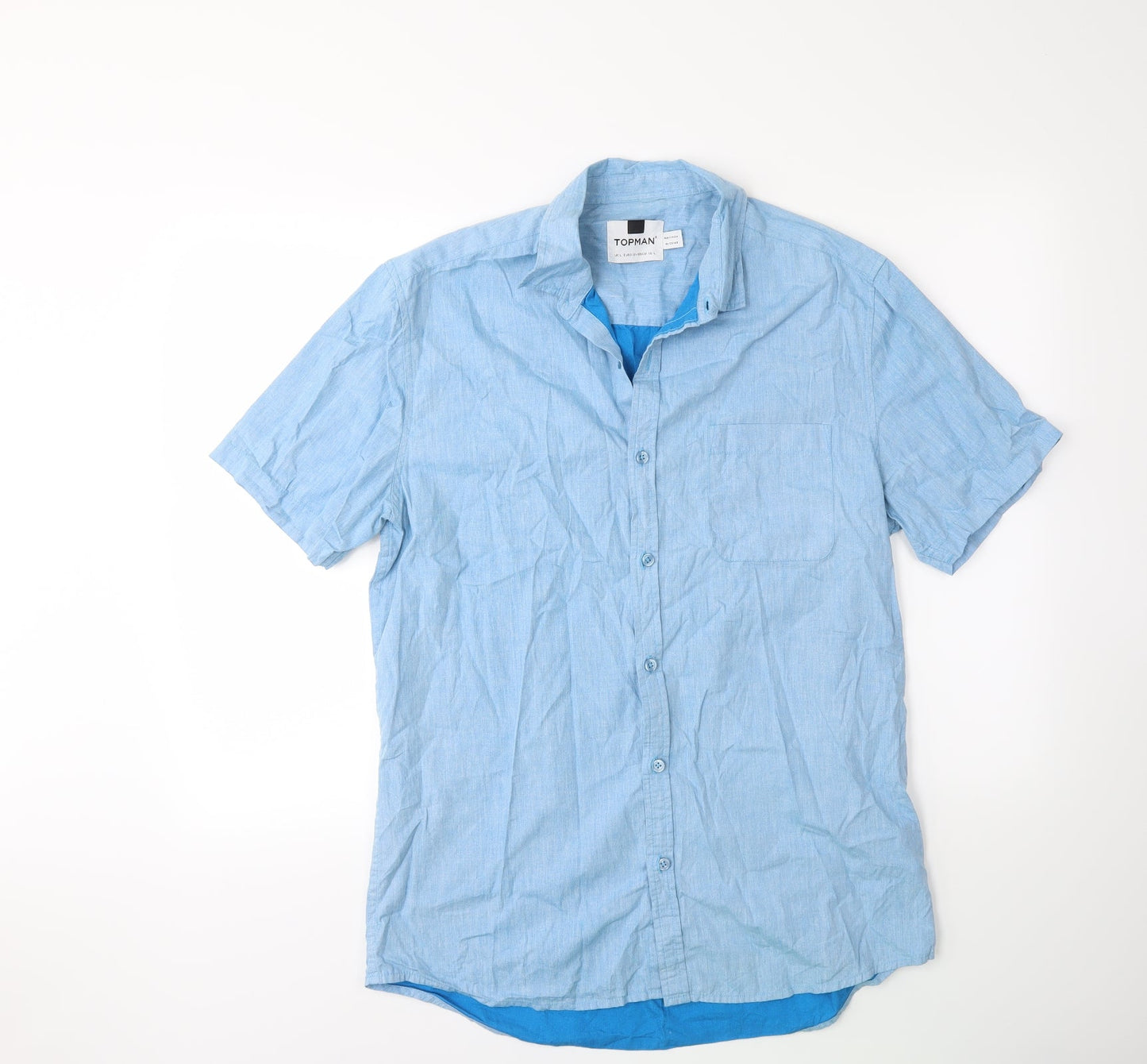 Topman Mens Blue    Button-Up Size L