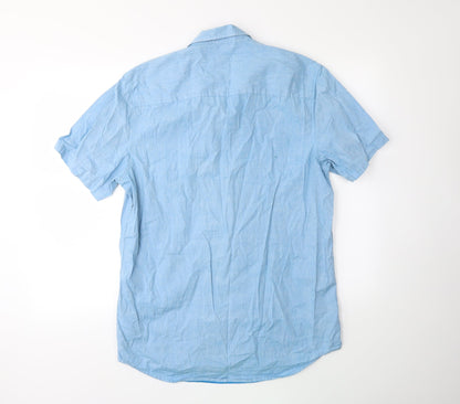 Topman Mens Blue    Button-Up Size L