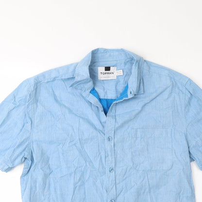 Topman Mens Blue    Button-Up Size L