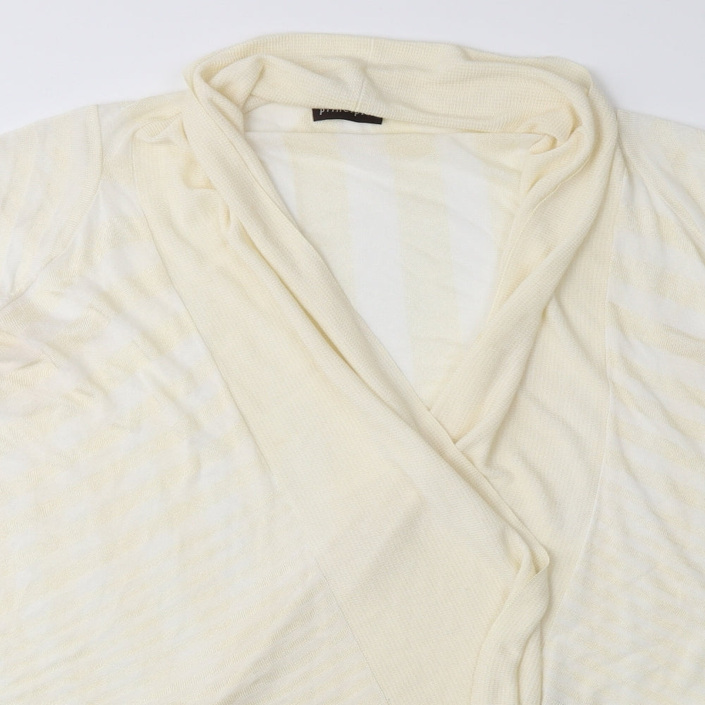 Principles Womens Gold Striped  Cardigan Jumper Size 16