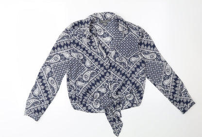 Primark Womens Blue Floral  Basic Blouse Size 6