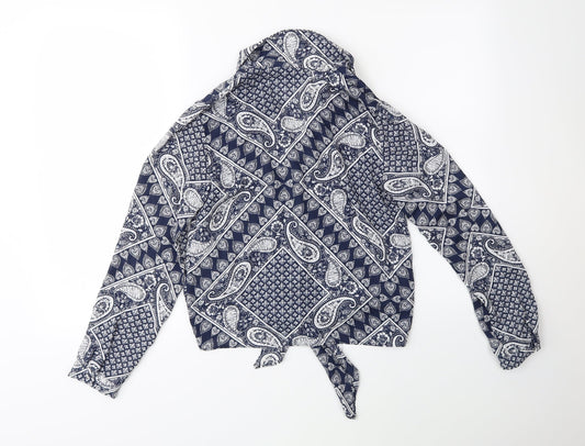 Primark Womens Blue Floral  Basic Blouse Size 6