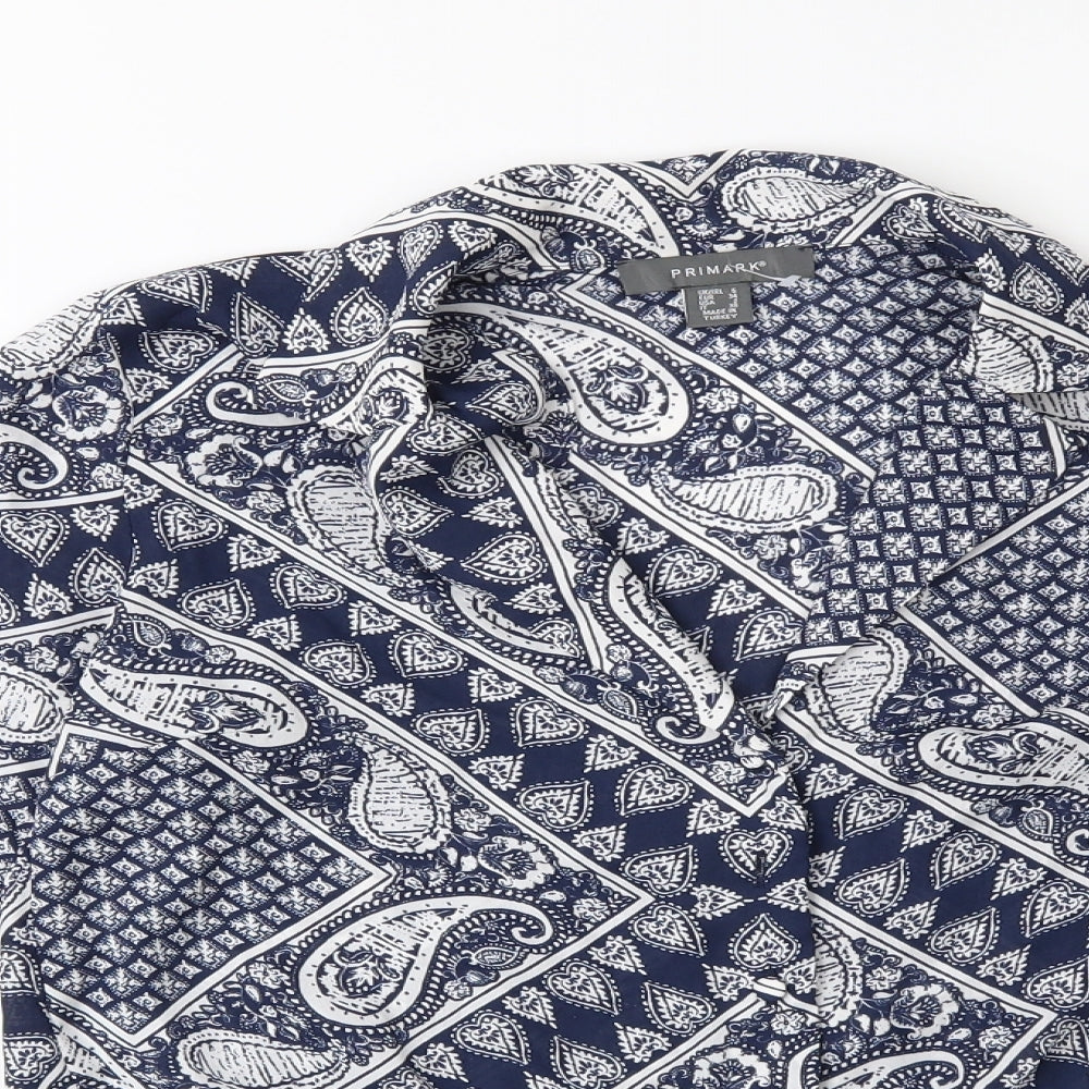 Primark Womens Blue Floral  Basic Blouse Size 6