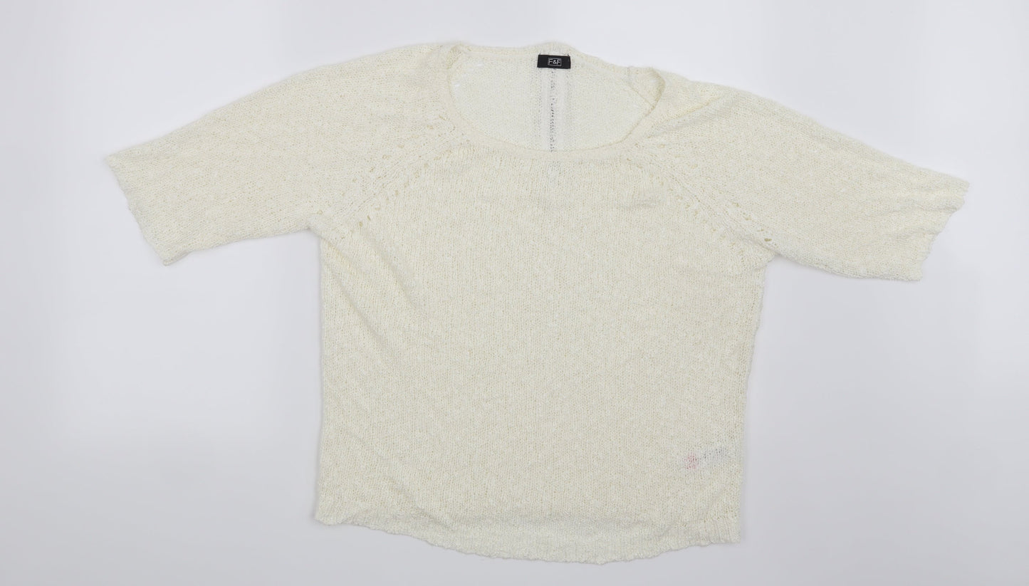 F&F Womens Beige   Pullover Jumper Size 14