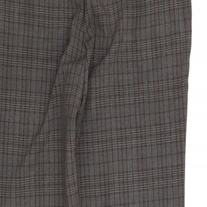NEXT Womens Brown Check  Trousers  Size 10 L25 in