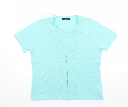 Womens UK Size M BM Green Basic Blouse