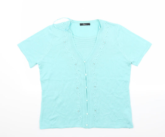 Womens UK Size M BM Green Basic Blouse