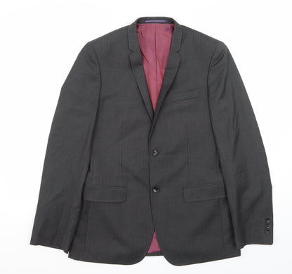 Trueman Mens Grey   Jacket Suit Jacket Size 36