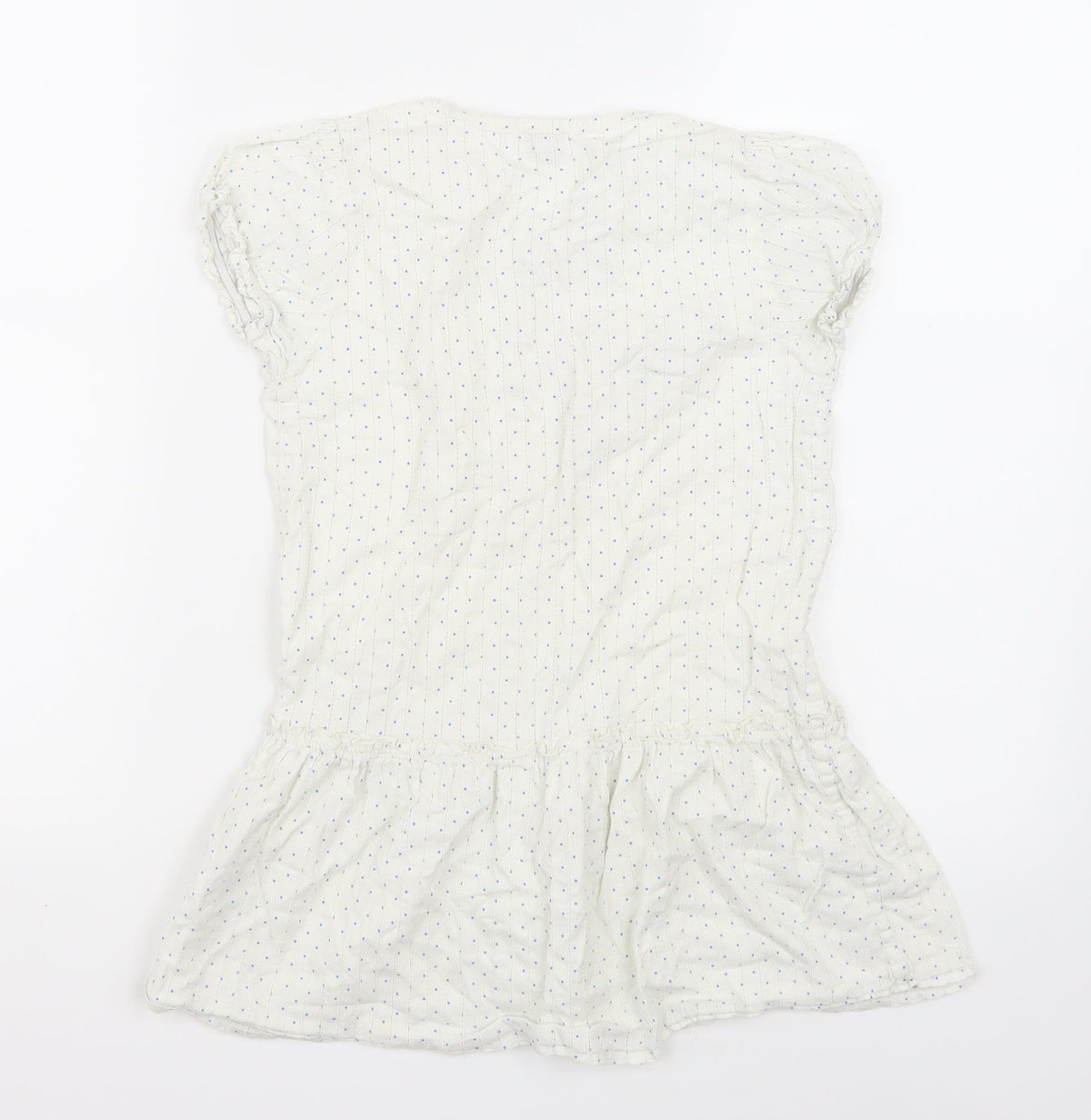 MINI A TURE Womens White Polka Dot  Basic Blouse Size 8