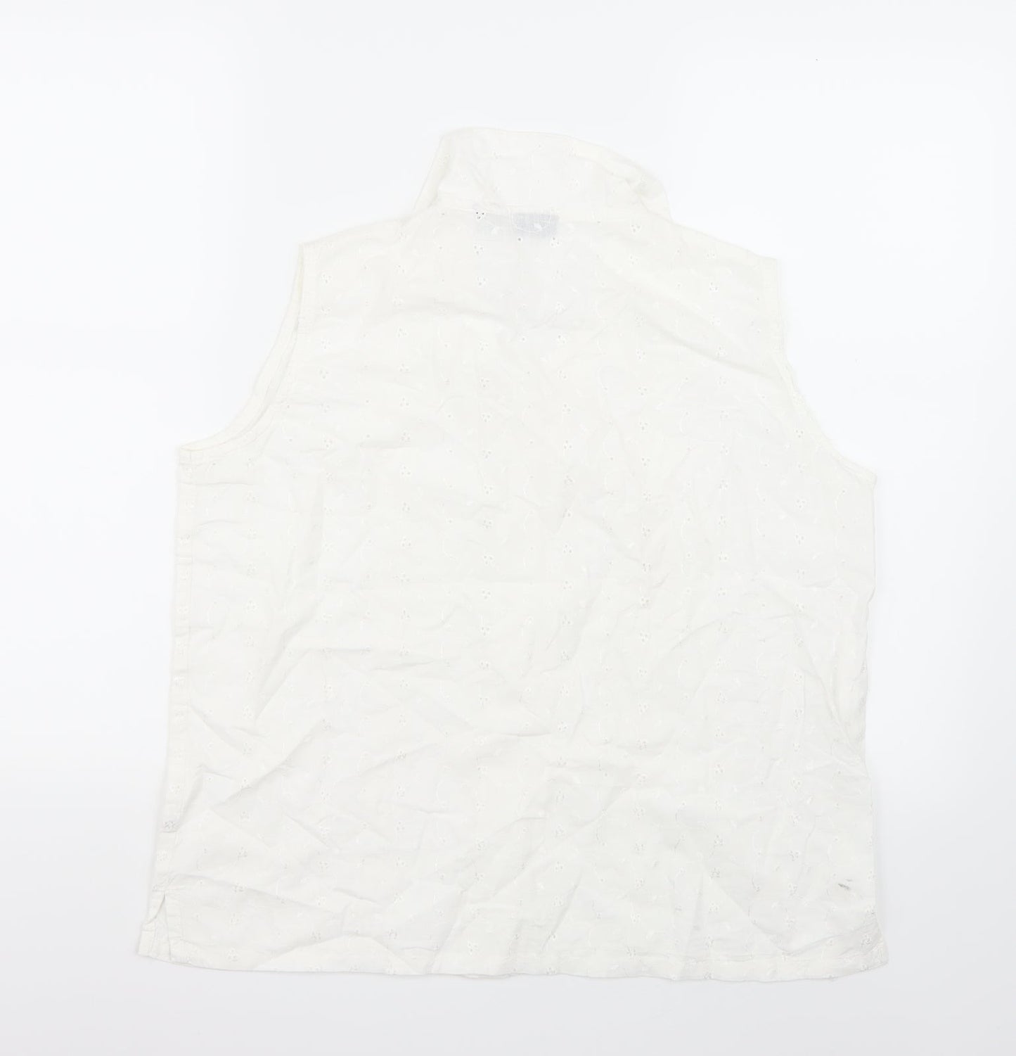 Crystals Womens White   Basic Button-Up Size L