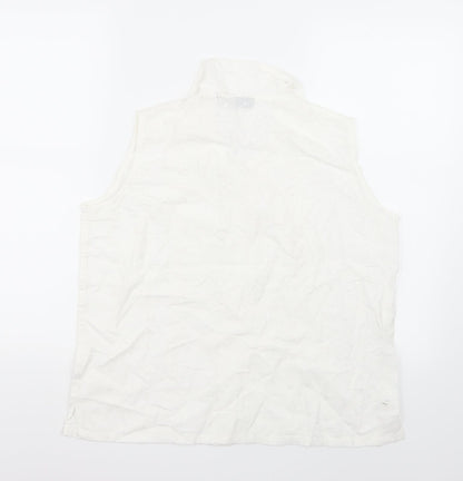 Crystals Womens White   Basic Button-Up Size L