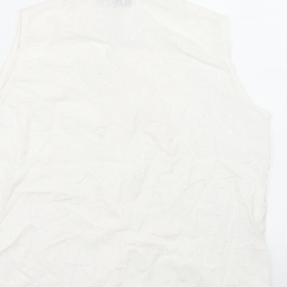 Crystals Womens White   Basic Button-Up Size L