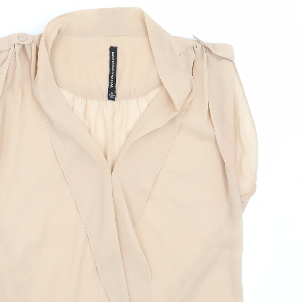 W118 Womens Beige   Basic Blouse Size S