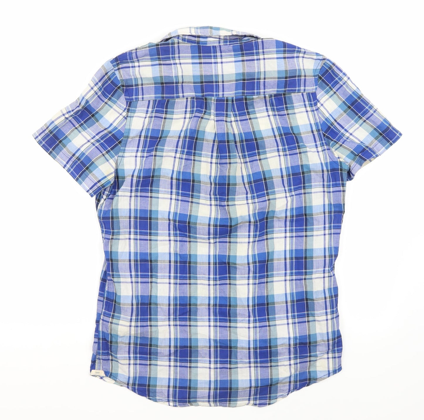 Mens UK Size S Lee Blue  Button-Up Short Sleeve Casual Shirt