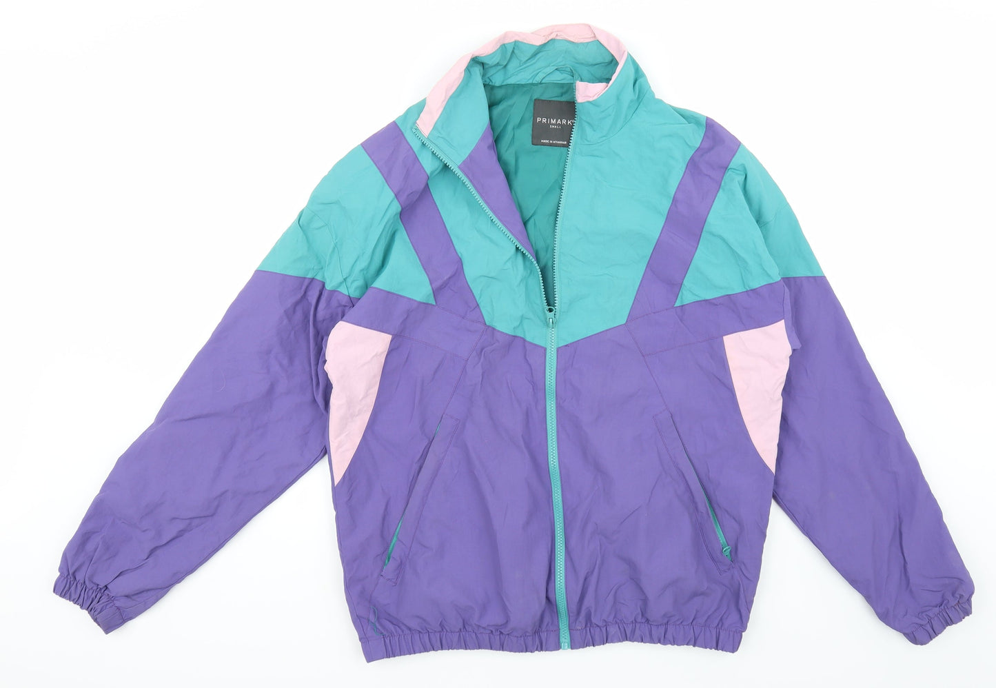 Primark Womens Purple Striped  Jacket Coat Size S